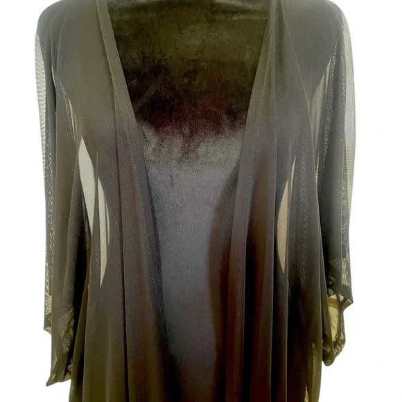 Black,kimono,flowing, sheer,swim cover Large,OS,New - Picture 2 of 5